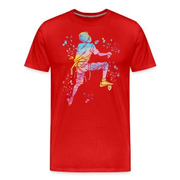 Bloc Colorsplash Bloc de bloc - T-shirt bio Premium Homme - rouge - Devant - Damien (186cm)