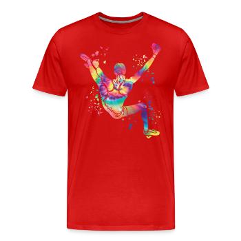 Bloc Colorsplash Bloc de bloc - T-shirt bio Premium Homme - rouge - Devant - Damien (186cm)