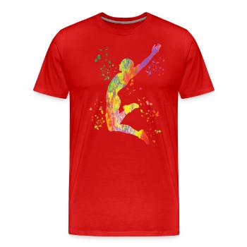 Sauts en longueur Saut en longueur Enfants Saut en longueur - T-shirt bio Premium Homme - rouge - Devant - Damien (186cm)