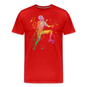 Bloc Colorsplash Bloc de bloc - T-shirt bio Premium Homme - rouge - Devant - Damien (186cm)