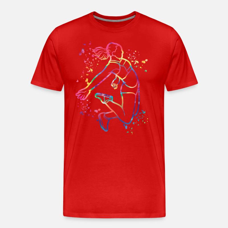 Weitspringer Weitspringen Kinder Weitsprung - Männer Premium Bio T-Shirt - Rot