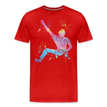 Bloc Colorsplash Bloc de bloc - T-shirt bio Premium Homme - rouge - Devant - Damien (186cm)