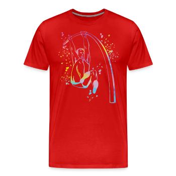 Perchiste Enfant Saut à la perche - T-shirt bio Premium Homme - rouge - Devant - Damien (186cm)