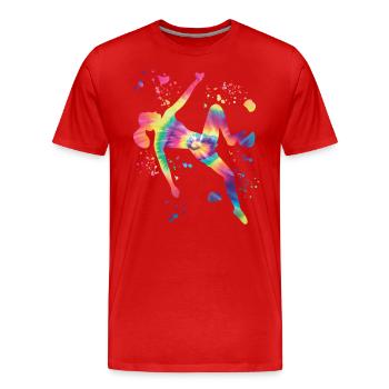 Bloc Colorsplash Bloc de bloc - T-shirt bio Premium Homme - rouge - Devant - Damien (186cm)
