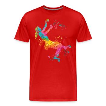 Boulderer Colorsplash Boulder Bouldern - Männer Premium Bio T-Shirt - Rot - Vorne - Damien (186cm)