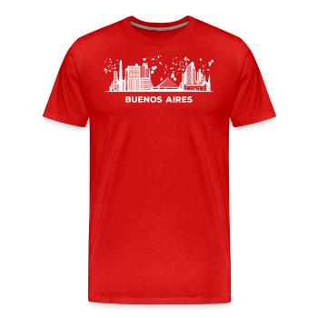 Porteños Skyline Buenos Aires - T-shirt bio Premium Homme - rouge - Devant - Damien (186cm)