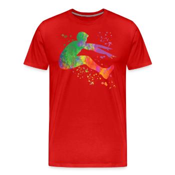 Sauts en longueur Saut en longueur Enfants Saut en longueur - T-shirt bio Premium Homme - rouge - Devant - Damien (186cm)