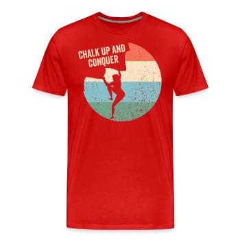 Tracer à la craie et conquérir des rochers - T-shirt bio Premium Homme - rouge - Devant - Damien (186cm)