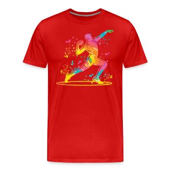 Shot Putter Colorsplash Shot Put - Men's Premium Organic T-Shirt - red - Front - Damien (186cm)