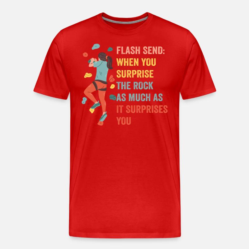 Boulderer Flash Send Bouldern - Männer Premium Bio T-Shirt - Rot