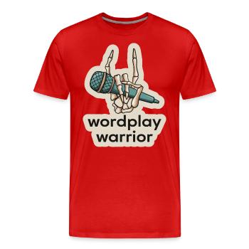 Poetry Slam Pun Warrior Slam Poetry - Men's Premium Organic T-Shirt - red - Front - Damien (186cm)
