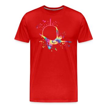 Anneau aérien Aerialist Anneau d’air Lyra - T-shirt bio Premium Homme - rouge - Devant - Damien (186cm)