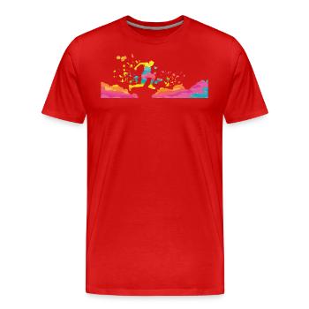 Trail Runner Cross Trail Bergläufer - Männer Premium Bio T-Shirt - Rot - Vorne - Damien (186cm)