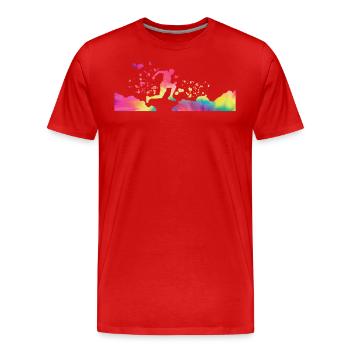 Trail Runner Cross Trail Bergläufer - Männer Premium Bio T-Shirt - Rot - Vorne - Damien (186cm)
