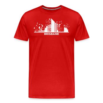 Brisbanites Skyline Brisbane - T-shirt bio Premium Homme - rouge - Devant - Damien (186cm)