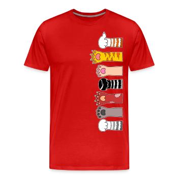 Cat's Paws - Men's Premium Organic T-Shirt - red - Front - Damien (186cm)
