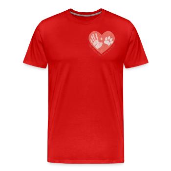 Valentinstag-Liebe: Pelzige und treue Kameradschaft - Männer Premium Bio T-Shirt - Rot - Vorne - Damien (186cm)