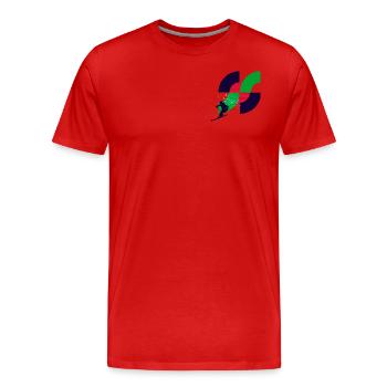 Freestyle Freeride SKI , Gleiten im Powder - Männer Premium Bio T-Shirt - Rot - Vorne - Damien (186cm)
