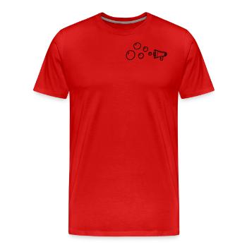 Megaphon Bubble - Männer Premium Bio T-Shirt - Rot - Vorne - Damien (186cm)