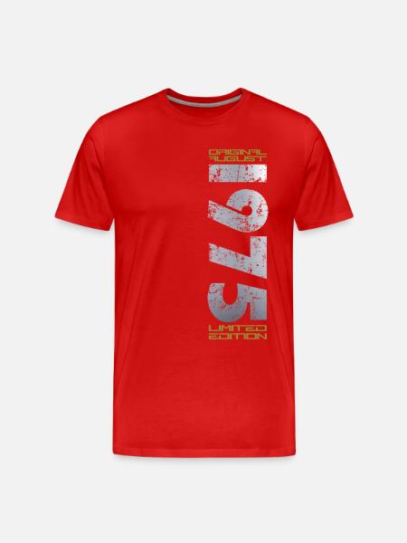 50e verjaardag originele augustus 1975 vintage 1975 - Mannen premium biologisch T-shirt - rood