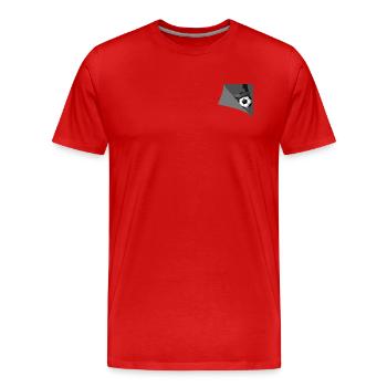 Football in the Heart ❤️ - Men's Premium Organic T-Shirt - red - Front - Damien (186cm)