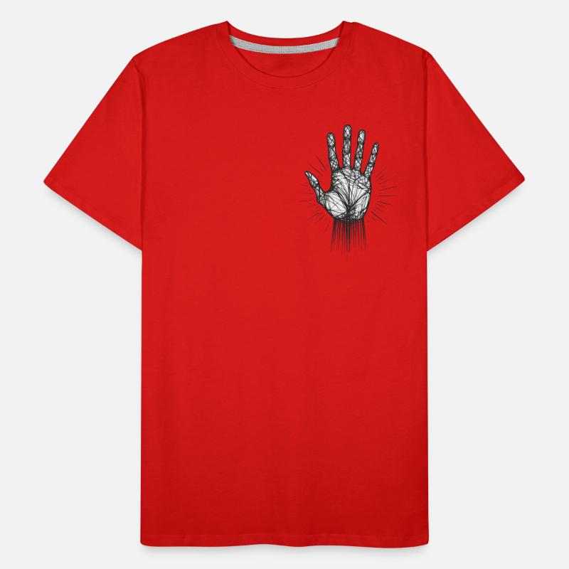 Lignes de main noires et blanches T-shirt bio Premium Homme