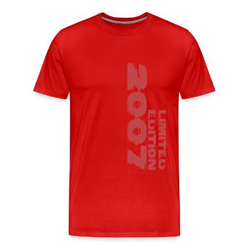 Limited Edition 2007 – 18th Birthday 2025 - Men's Premium Organic T-Shirt - red - Front - Damien (186cm)