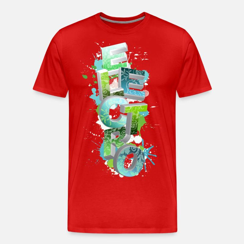 ELECTRO - Männer Premium Bio T-Shirt - Rot