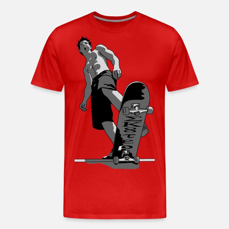 skate 03 - Männer Premium Bio T-Shirt - Rot