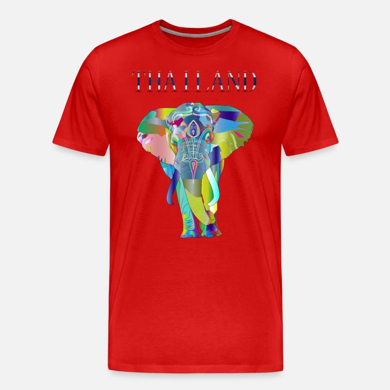 THAILAND ELEFANT GESCHENK IDEE - Männer Premium Bio T-Shirt - Rot