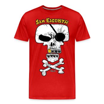 SAN ESCOBAR - Piratenflagge / Totenkopf - Männer Premium Bio T-Shirt - Rot - Vorne - Damien (186cm)