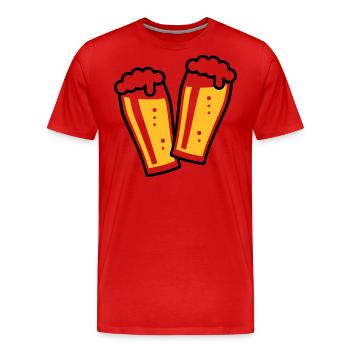 XDoppelter Willie (2) - T-shirt bio Premium Homme - rouge - Devant - Damien (186cm)