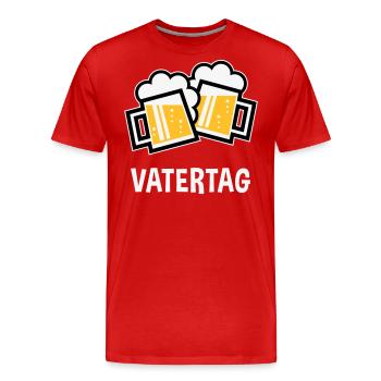 Vatertag (Bier Prosit / Bayrische Bierkrüge / 3C) - Männer Premium Bio T-Shirt - Rot - Vorne - Damien (186cm)