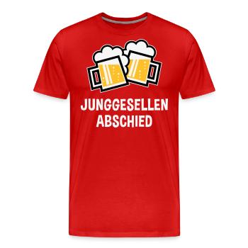 Junggesellenabschied (Bier Bayrische Bierkrüge 3C) - Männer Premium Bio T-Shirt - Rot - Vorne - Damien (186cm)