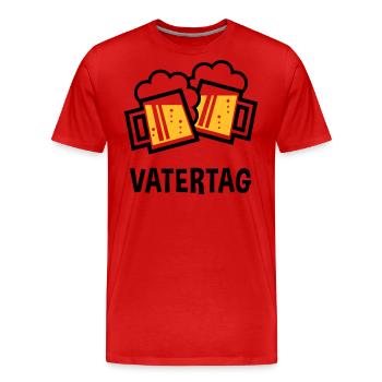 Vatertag (Bier Prosit / Bayrische Bierkrüge / 2C) - Männer Premium Bio T-Shirt - Rot - Vorne - Damien (186cm)