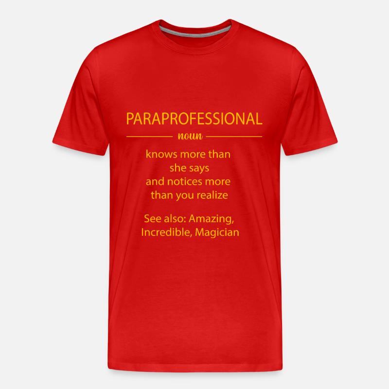 Lehrerassistent Paraprofessional Paraeducator - Männer Premium Bio T-Shirt - Rot