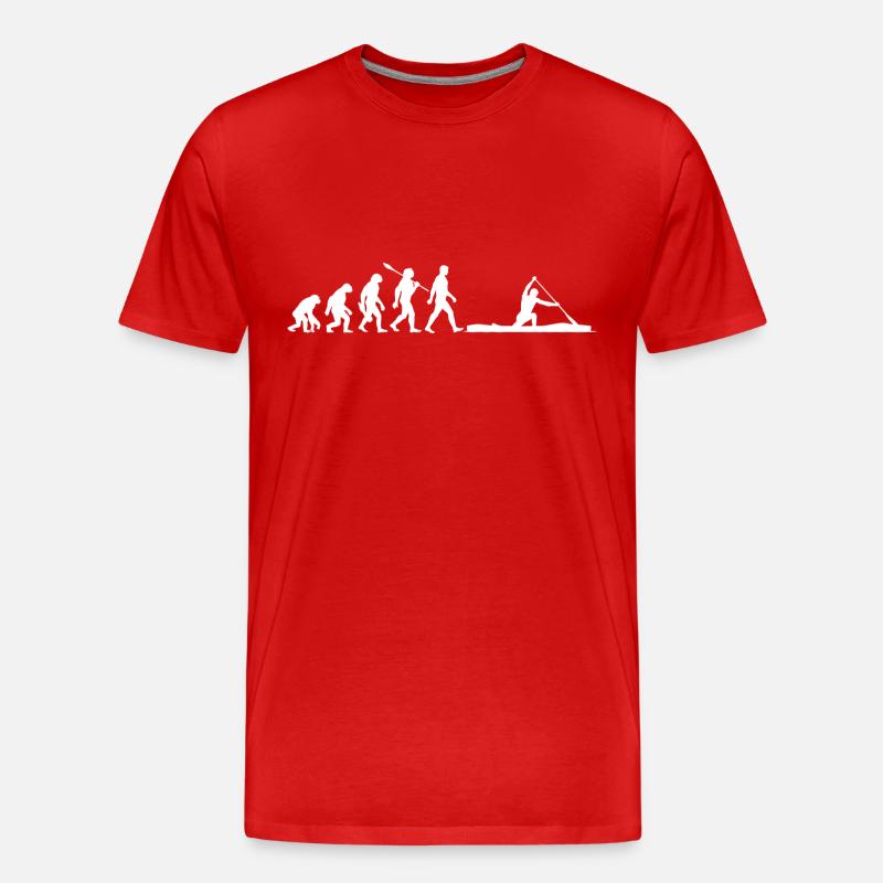 Évolution - Canadiens - Canoë - Compétition - T-shirt bio Premium Homme - rouge