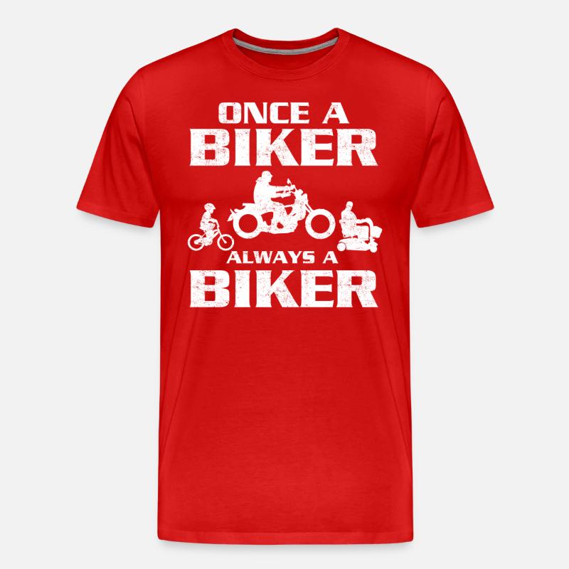 Einmal Biker immer Biker - Männer Premium Bio T-Shirt - Rot