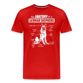Anatomie Berger Allemand - T-shirt bio Premium Homme - rouge - Devant - Damien (186cm)