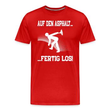 Auf den Asphalt fertig los... Stockschießen - Männer Premium Bio T-Shirt - Rot - Vorne - Damien (186cm)