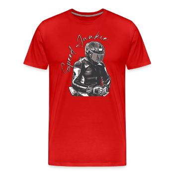 Speed Junkie - Männer Premium Bio T-Shirt - Rot - Vorne - Damien (186cm)