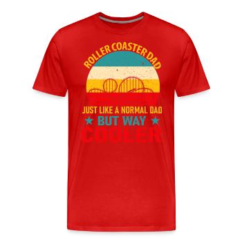 Montagnes russes de parc d’attractions drôle - T-shirt bio Premium Homme - rouge - Devant - Damien (186cm)