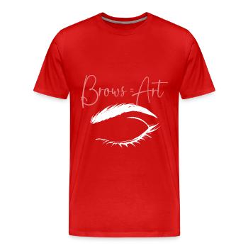 Microblading Makeup Cosmetic Beautician - Men's Premium Organic T-Shirt - red - Front - Damien (186cm)