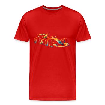 Race car - Men's Premium Organic T-Shirt - red - Front - Damien (186cm)