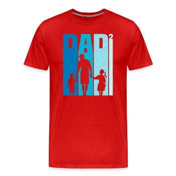 Geschenk Papa Sohn und Tochter - Männer Premium Bio T-Shirt - Rot - Vorne - Damien (186cm)