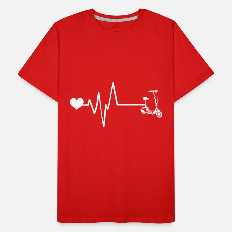 E-roller Puls Herzschlag E Scooter Männer Premium Bio T-Shirt