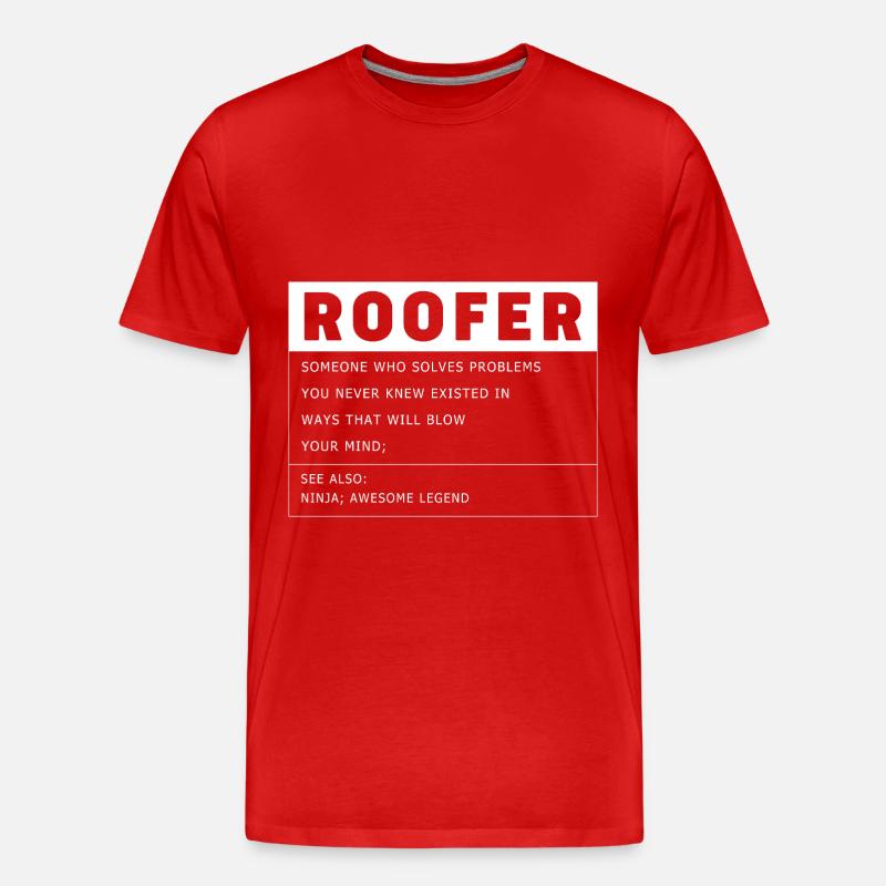 Dachdecker Handwerker Beruf Spruch - Männer Premium Bio T-Shirt - Rot