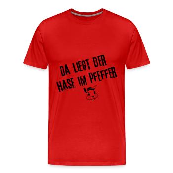 Überraschender Pfeffer Look - Männer Premium Bio T-Shirt - Rot - Vorne - Damien (186cm)