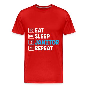 Hausmeister - Männer Premium Bio T-Shirt - Rot - Vorne - Damien (186cm)