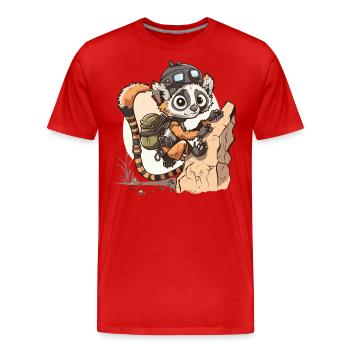 Ascension des lémuriens - T-shirt bio Premium Homme - rouge - Devant - Damien (186cm)